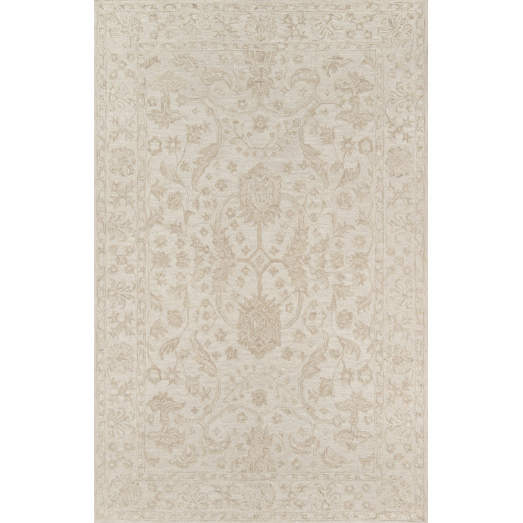 Cece Hand Tufted Beige Wool Rectangular Rug 2' x 3'