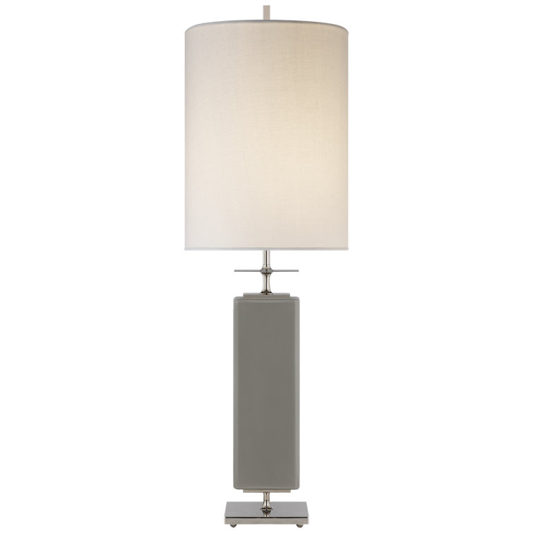 Beekman Adjustable Grey Outdoor Table Lamp with Cream Shade