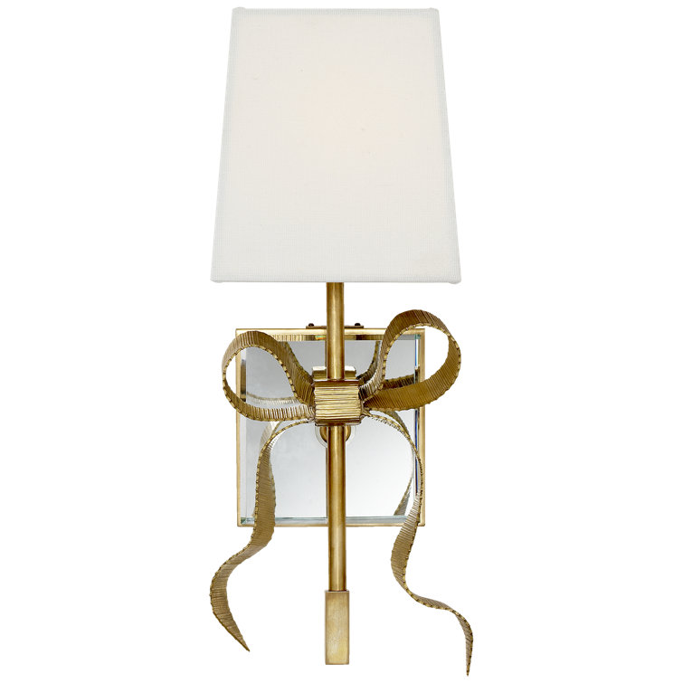 Ellery Bow Decorative Brass Wall Sconce with Cream Shade