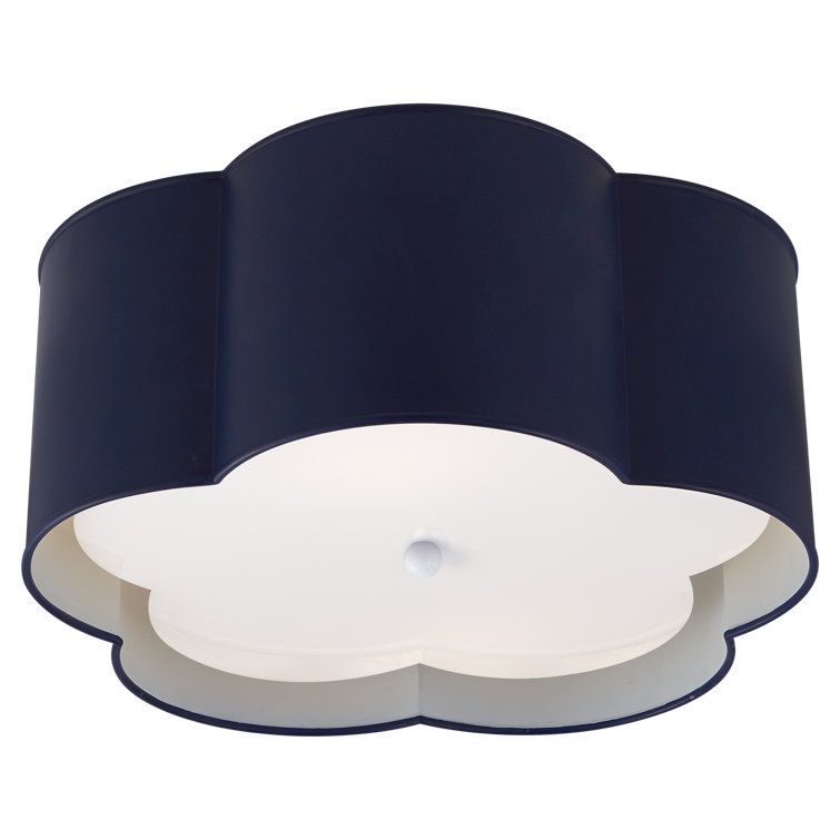 Bryce French Navy and White 2-Light Indoor/Outdoor Flush Mount