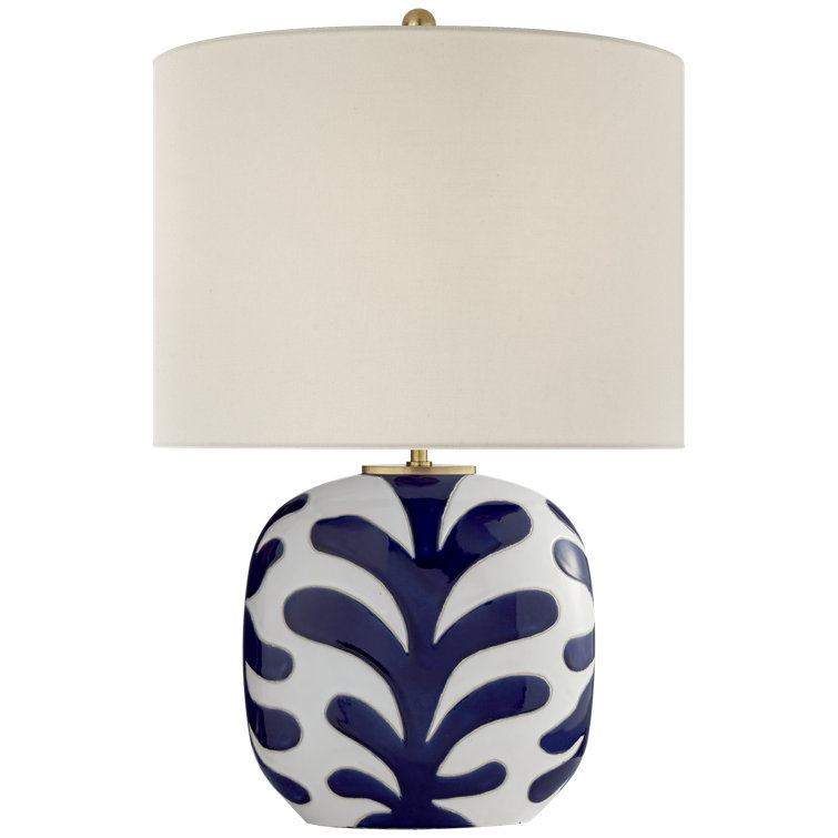 Parkwood Outdoor Medium Table Lamp in New White and Cobalt