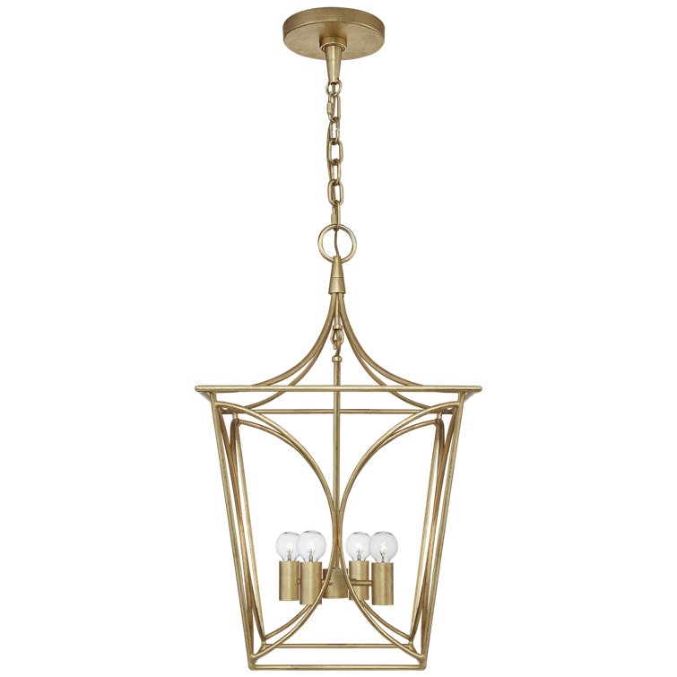 Gilded Pagoda-Style 23" Indoor/Outdoor Globe Island Pendant