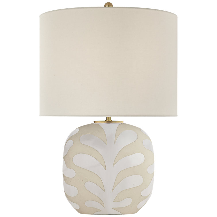 Natural Bisque and White Ceramic Outdoor Table Lamp