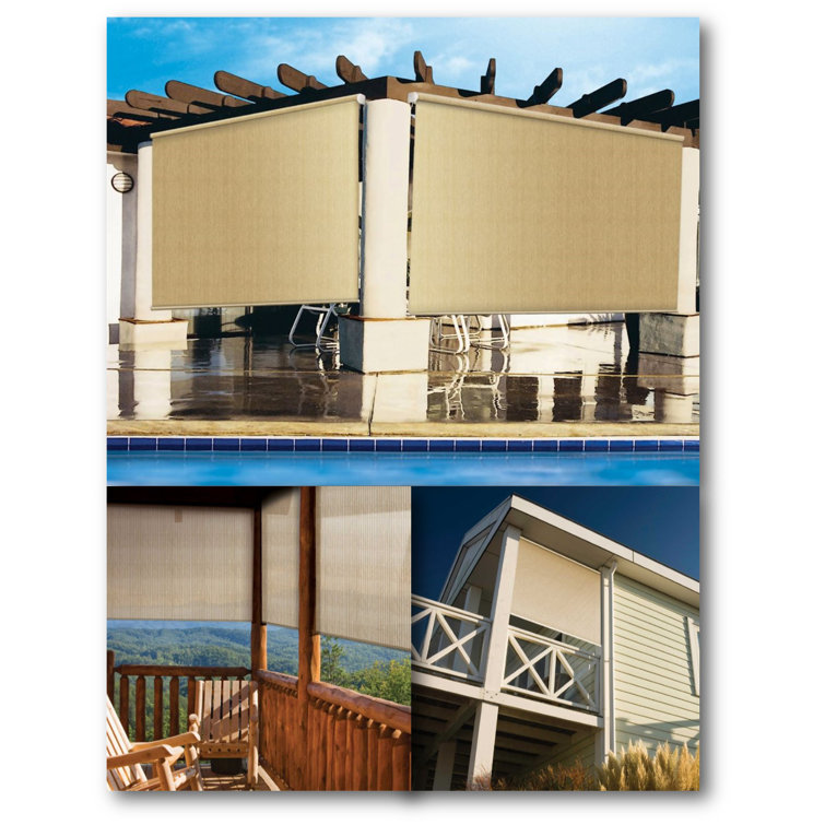 Coolaroo Beige Cordless Outdoor Roller Shade with UV Block