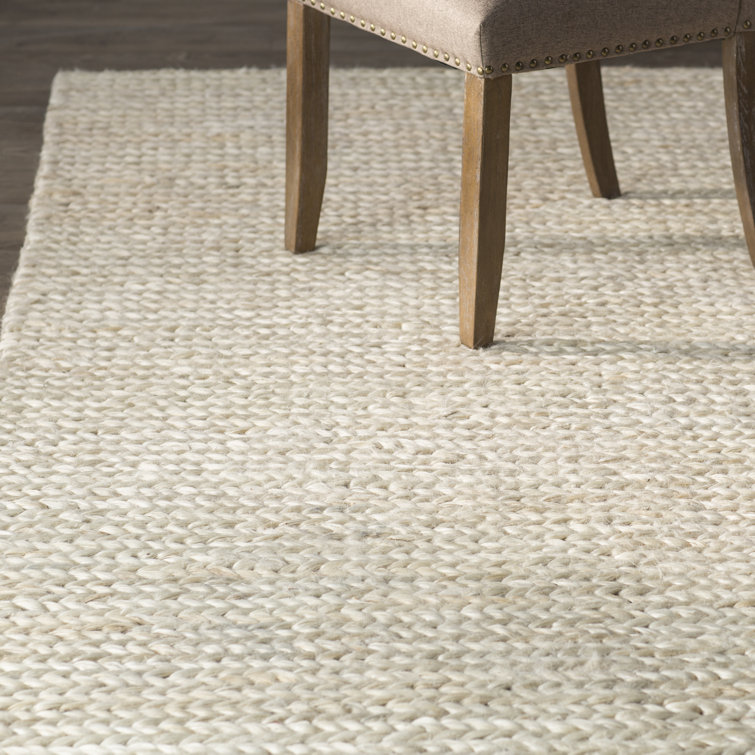 Ivory Flat Woven Handmade Jute Area Rug, 9' x 12'