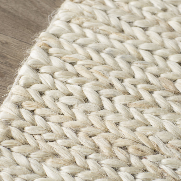 Ivory Flat Woven Handmade Jute Area Rug, 9' x 12'