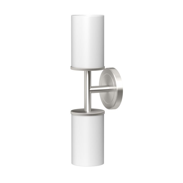 Latitude II Matte Black and White Cylinder 2-Light Sconce