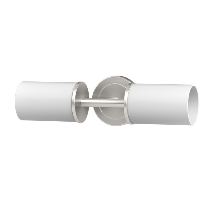 Latitude II Matte Black and White Cylinder 2-Light Sconce