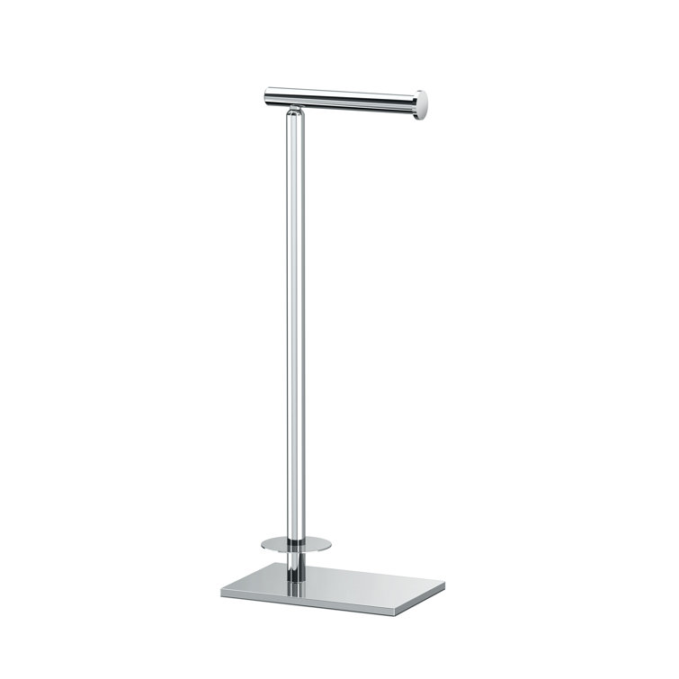Chrome Freestanding Toilet Paper Holder with Storage
