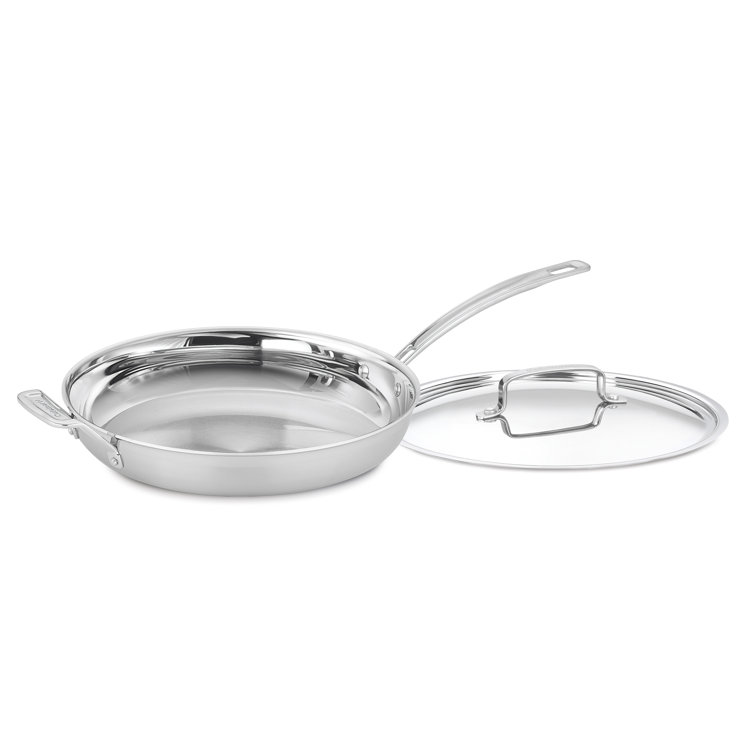 Stainless Steel 12" Skillet with Lid and Helper Handle