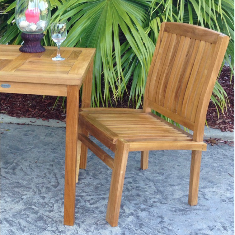 Belize Honey-Brown Teak Armless Outdoor Dining Chair