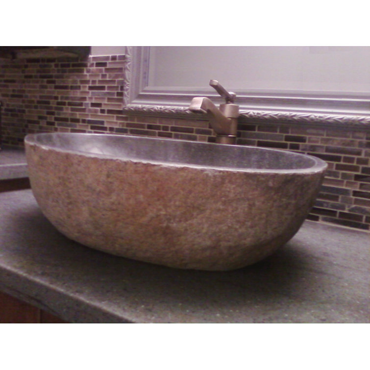 Eden 18'' Gray Stone Vessel Bathroom Sink