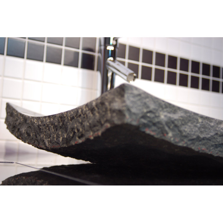 Large Black Granite Zen Rectangular Vessel Bathroom Sink
