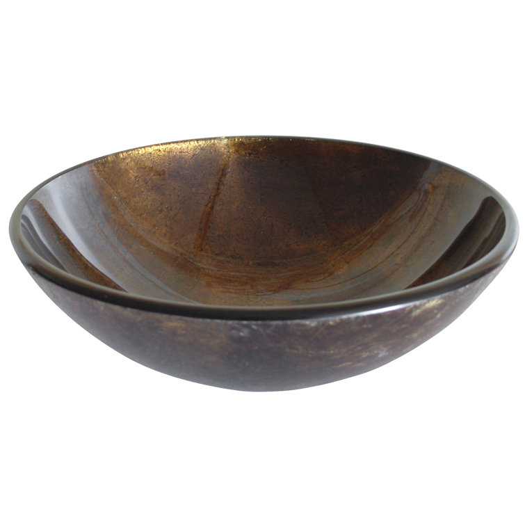 Eden Brown and Gold Tempered Glass Vessel Sink