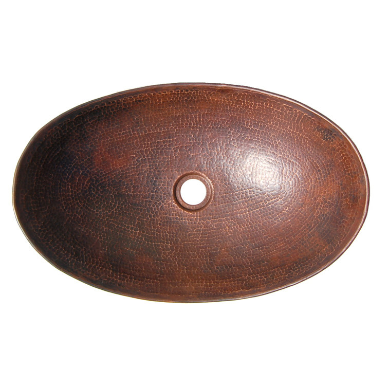 Antique Dark Copper Canoe Shaped Vessel Sink