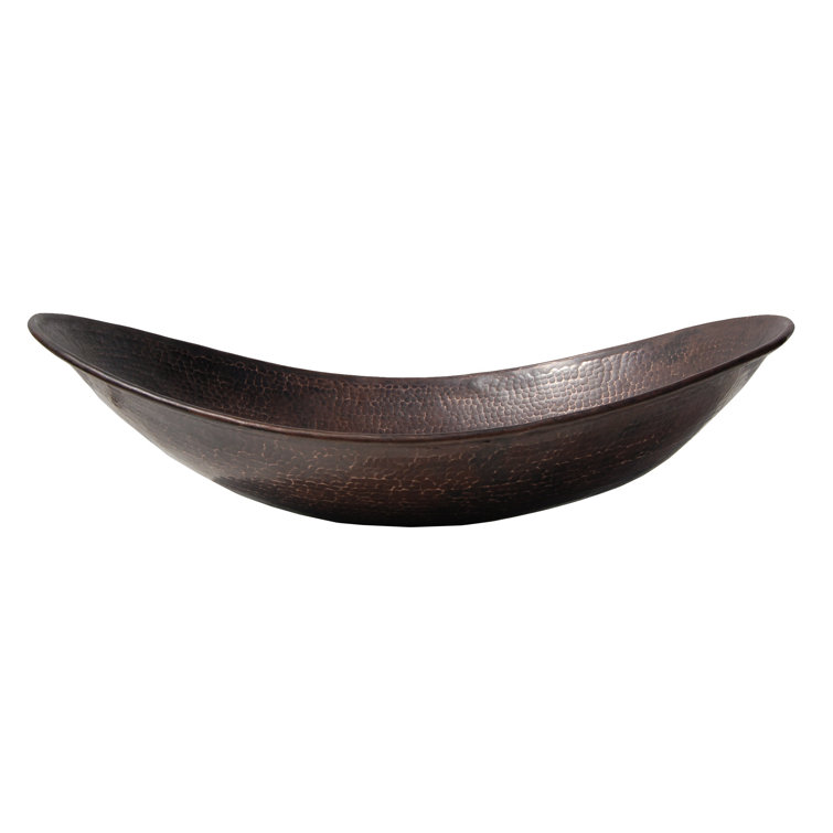 Antique Dark Copper Canoe Shaped Vessel Sink