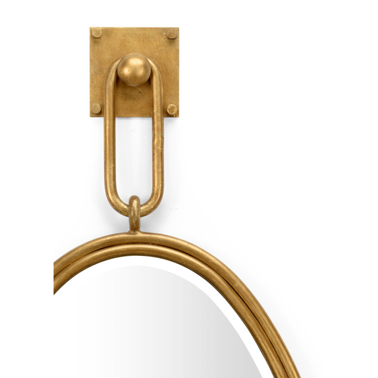 Antique Gold Oval Iron Wall Mirror