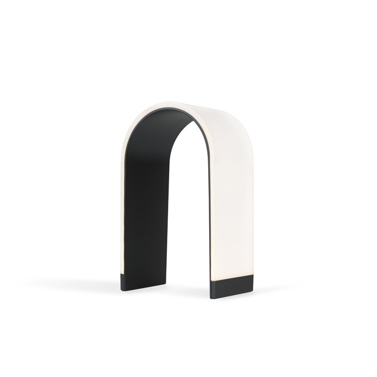 Mr. N Arch-Shaped Silver LED Table Lamp with Seamless Design