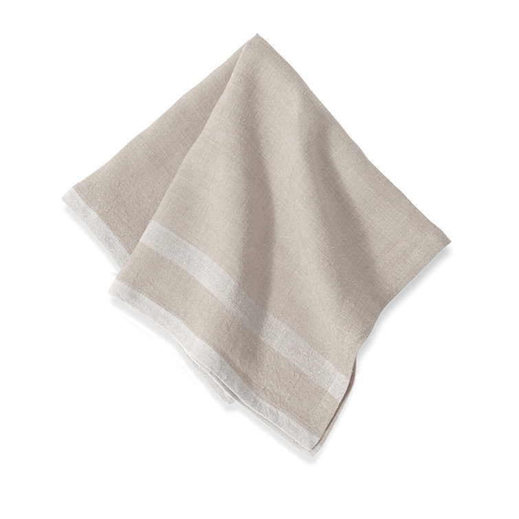 Natural Linen Stripe 20" Square Napkin Set of 4
