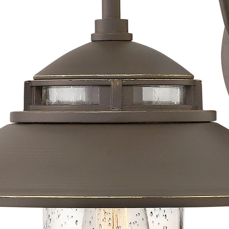 Oil Rubbed Bronze Outdoor Wall Sconce with Clear Seedy Glass