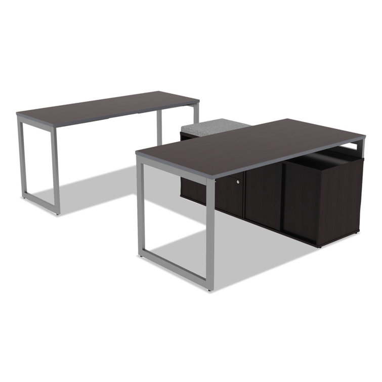 Espresso Woodgrain Laminate Low Storage Cabinet with Sliding Doors