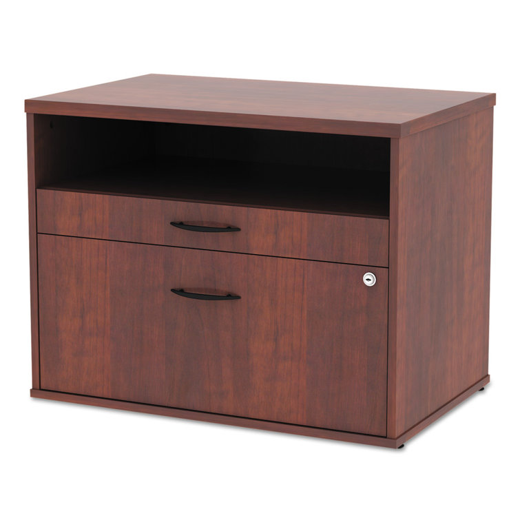 Cherry 2-Drawer Lockable Lateral Filing Cabinet