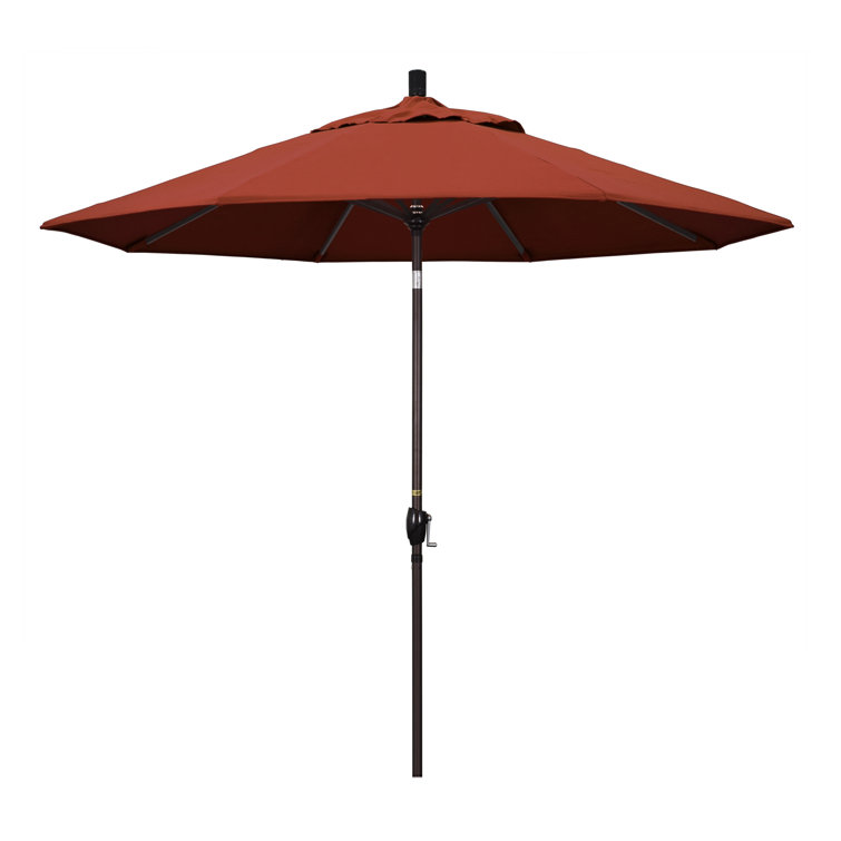 Hunter Green 9' Aluminum Patio Umbrella with Crank Lift