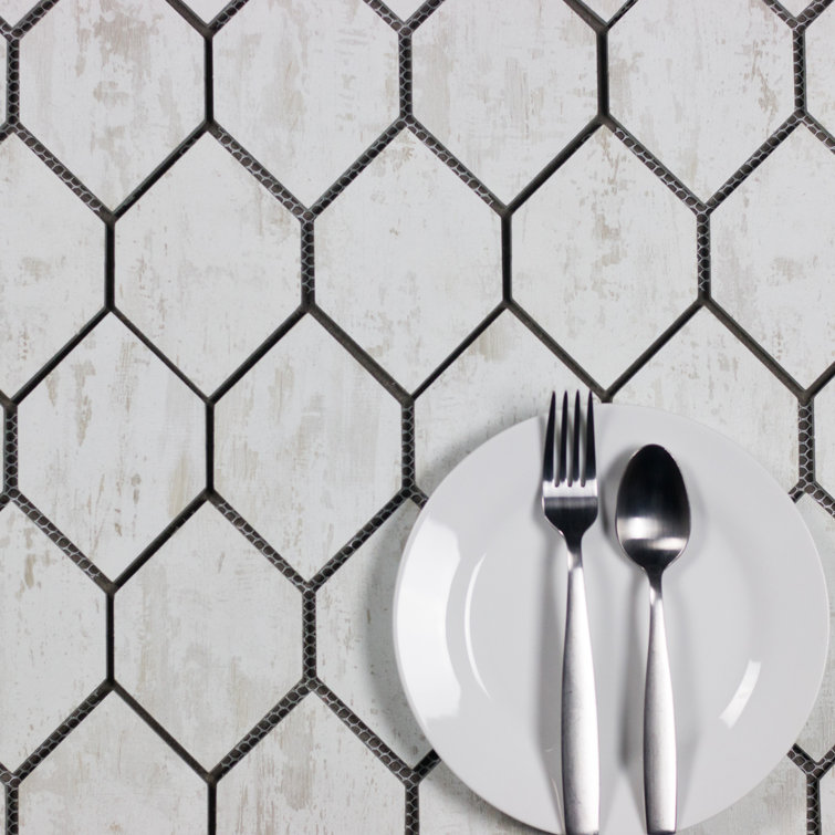 Tuscan Design 4" x 5" Glass Honeycomb Mosaic Wall Tile