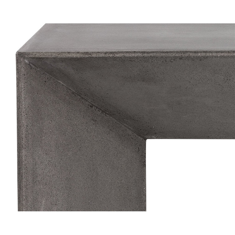 Nomad Contemporary 55'' Gray Marble Look Concrete Bench