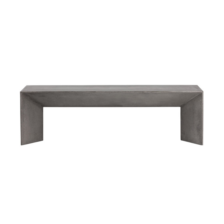 Nomad Contemporary 55'' Gray Marble Look Concrete Bench