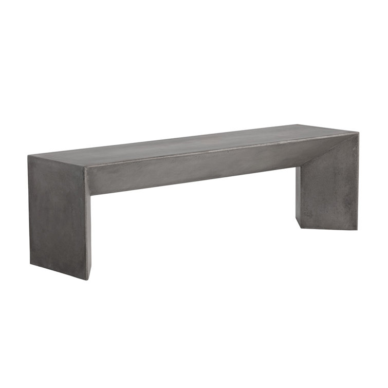 Nomad Contemporary 55'' Gray Marble Look Concrete Bench