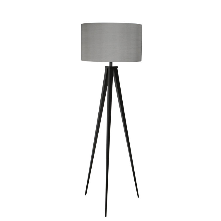Modern Tripod 62'' Floor Lamp with Black Drum Shade