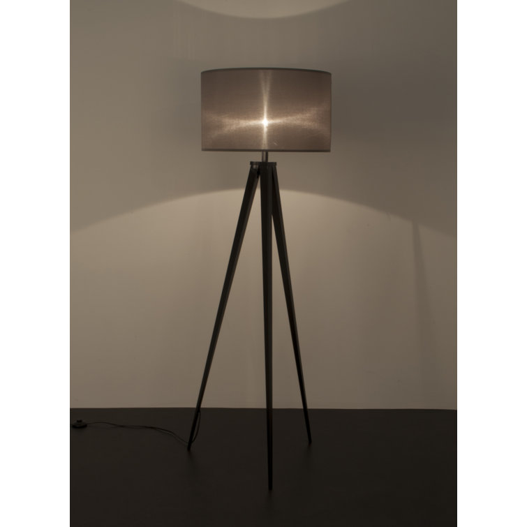 Modern Tripod 62'' Floor Lamp with Black Drum Shade