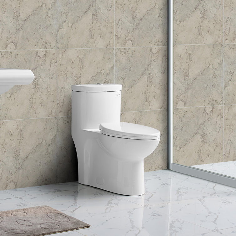 Sublime Matte Black Ceramic One-Piece Elongated Toilet