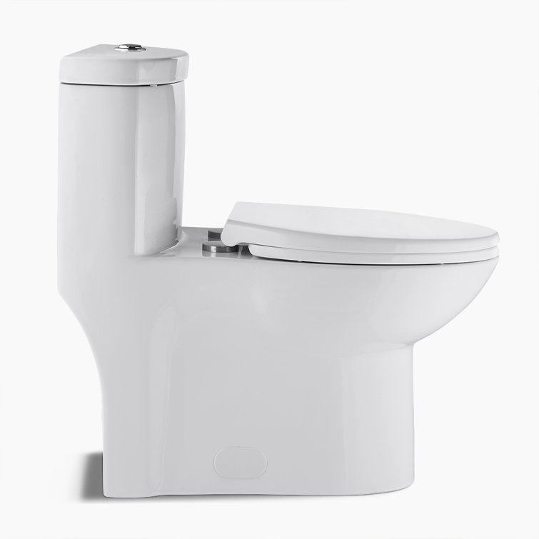 Sublime Matte Black Ceramic One-Piece Elongated Toilet