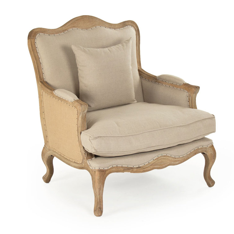 Belmont Natural Linen & Jute Club Chair with Limed Grey Oak Legs