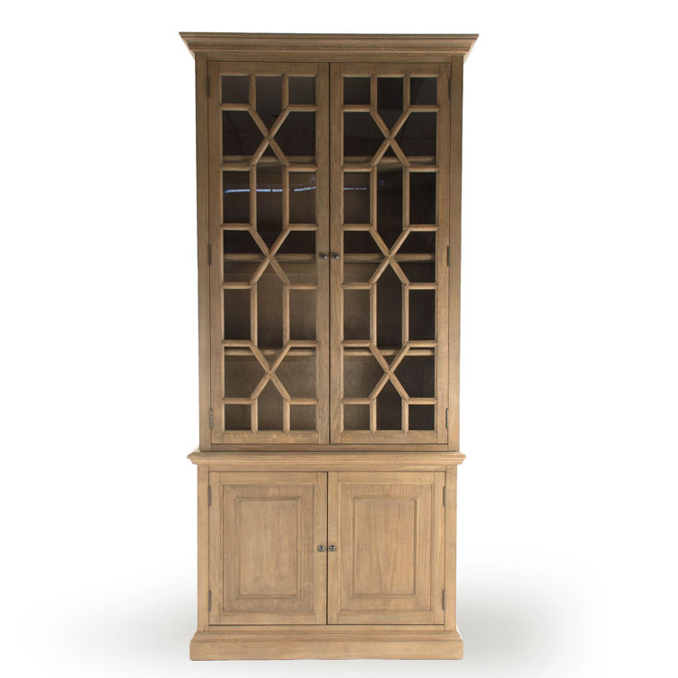 Zentique Vallis Lighted Reclaimed Oak Display Cabinet
