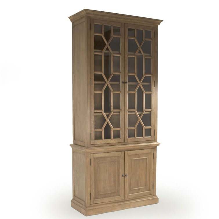 Zentique Vallis Lighted Reclaimed Oak Display Cabinet