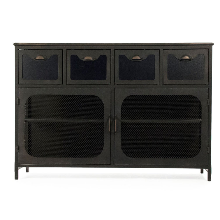 Slate Grey 48'' Industrial Metal Console with Storage