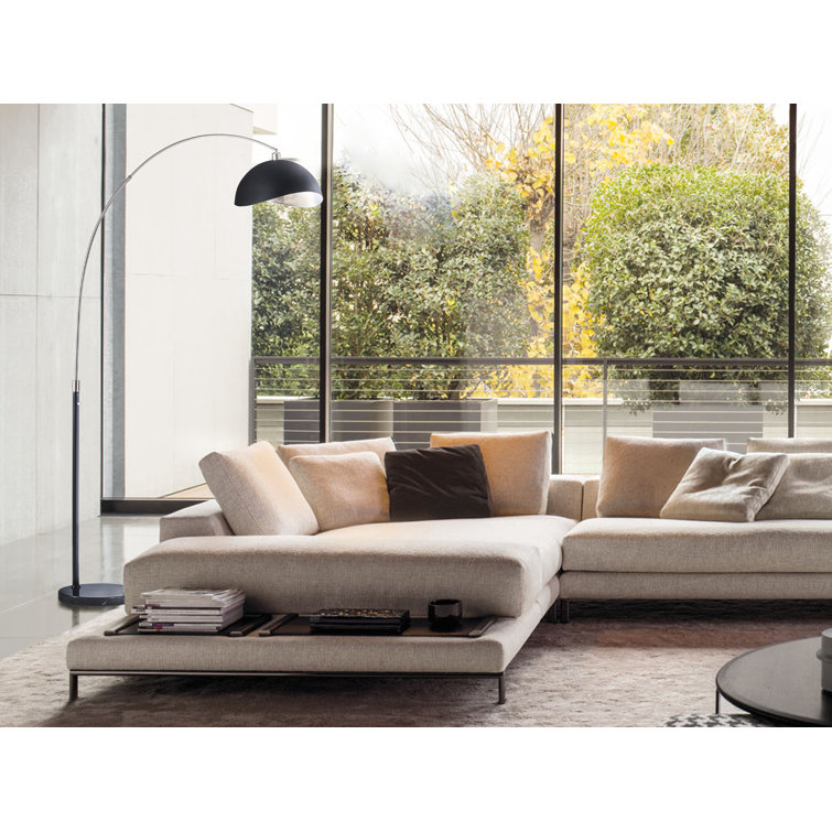 Luna Bella 92" Matte Black and Nickel Arc Floor Lamp