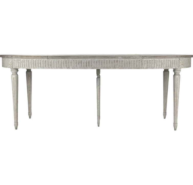 Martel Gray Wood and Marble Extendable Dining Table