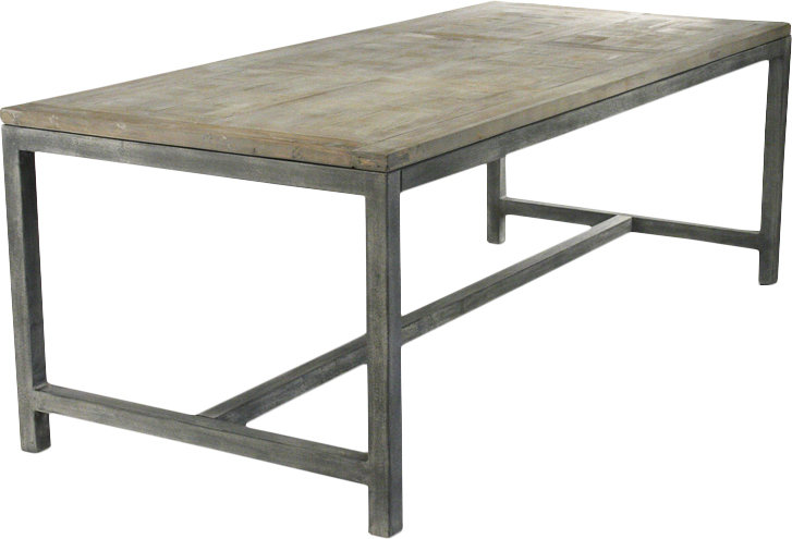Abner Reclaimed Wood and Iron Industrial Dining Table