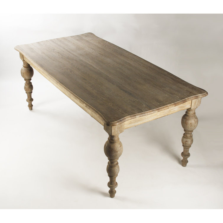 Gray Oak Live Edge Solid Wood Rectangular Dining Table