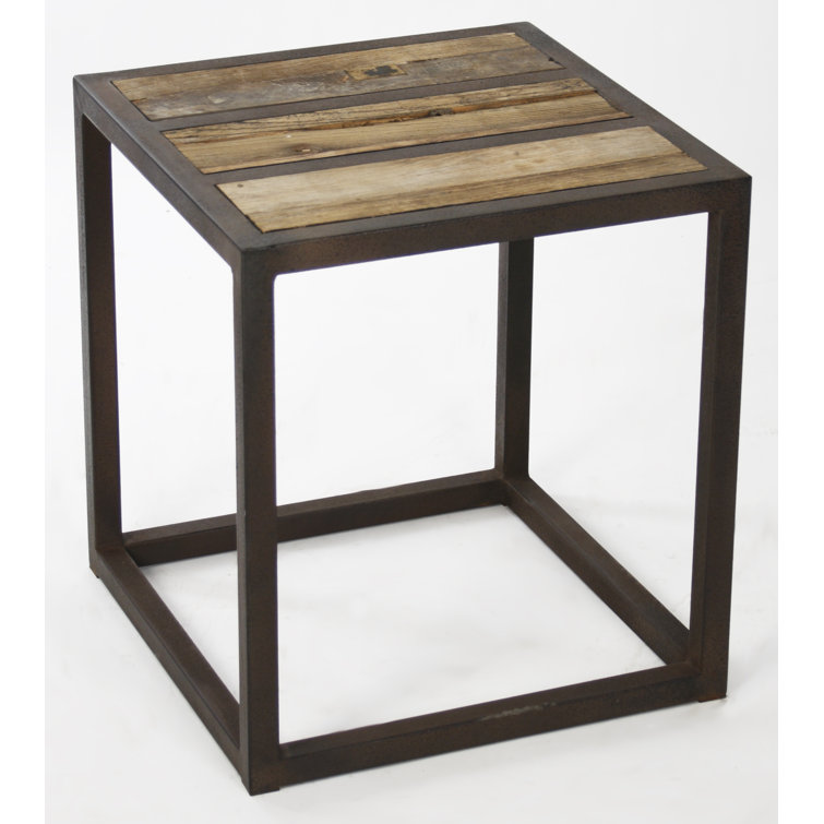 Liesbeth Distressed Brown Metal Accent Stool