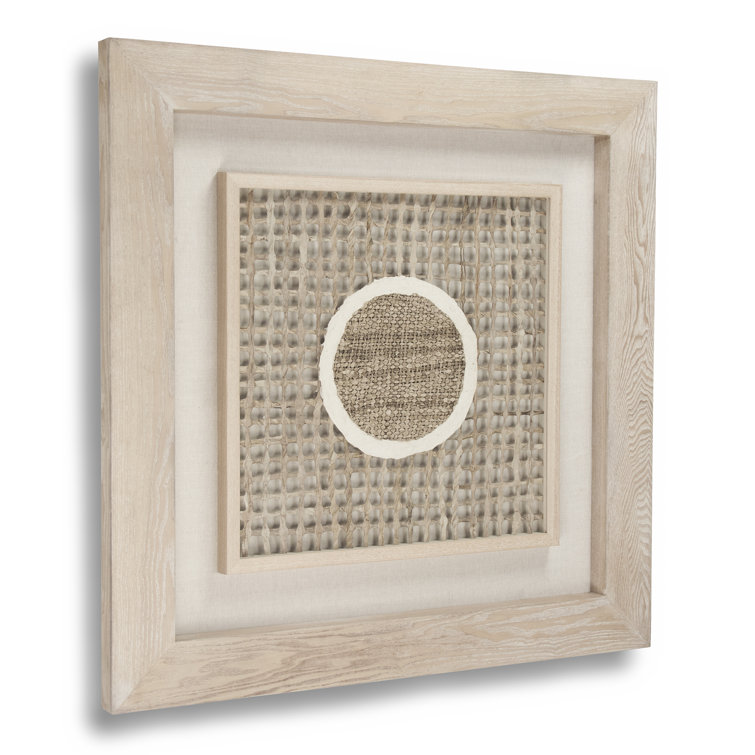 Tan Fir Wood Framed Abstract Paper Art