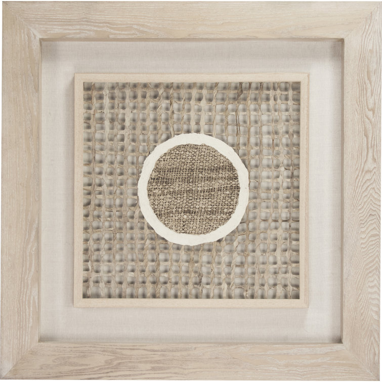 Tan Fir Wood Framed Abstract Paper Art