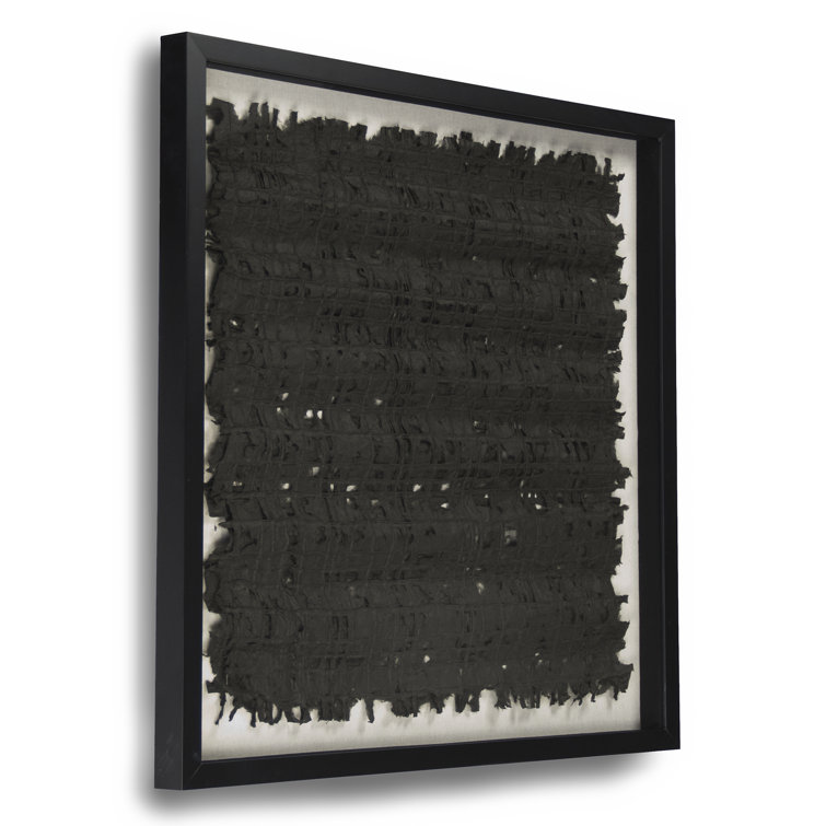 Black Abstract Paper Art in Shadowbox Frame