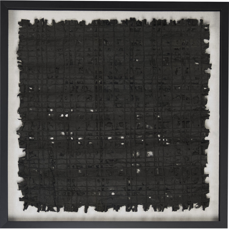 Black Abstract Paper Art in Shadowbox Frame