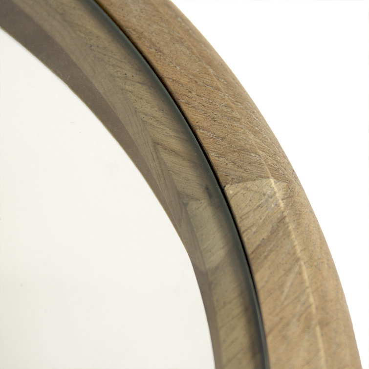 Odo Round Brown Oak and Glass Coffee Table