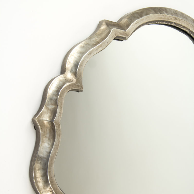 Epine Distressed Silver Oval Wood Wall Mirror